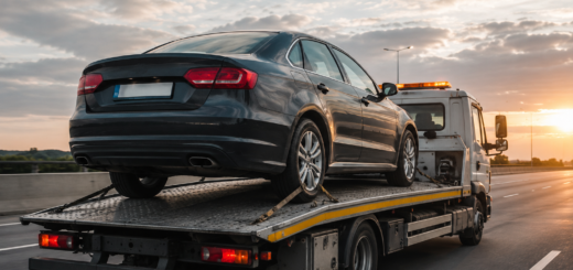 Автомобиль на автоэвакуаторе везут на СТО